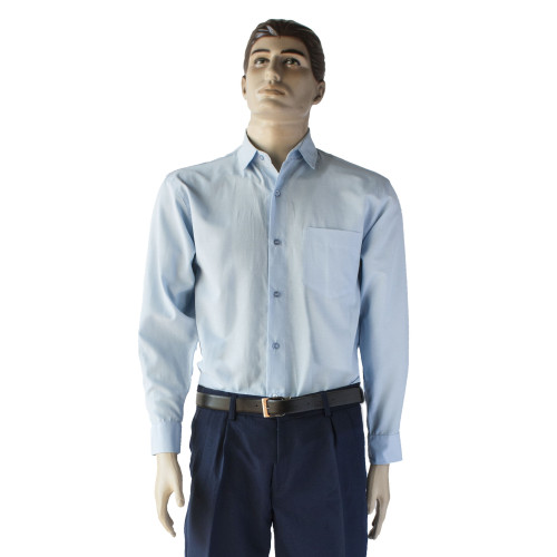 Camisa Social Azul Manga Longa